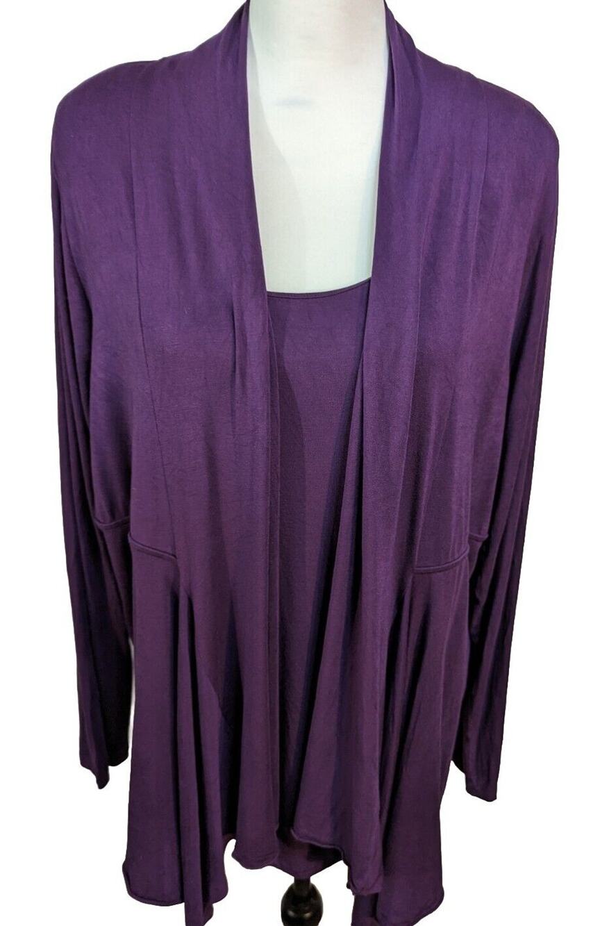 Laurel Top and cardigan Top B 43"Jacket 44" CB 26.5" Plum/Purple.top Draped